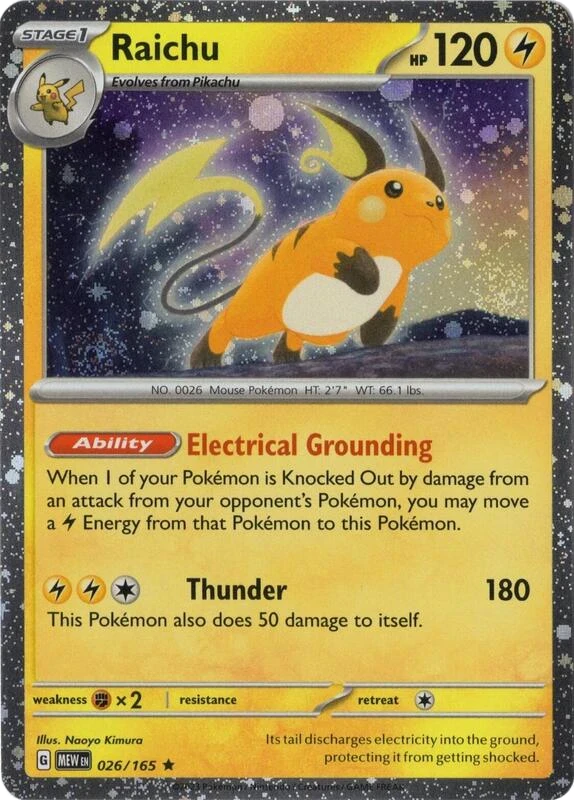 Raichu 026/165 (Cosmos Holo)