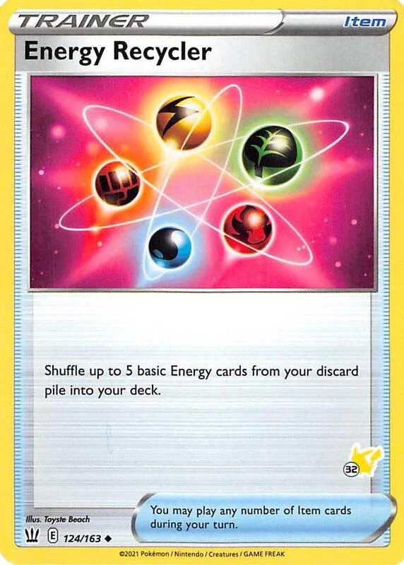 Energy Recycler - 124/163 (#32 Pikachu Stamped)