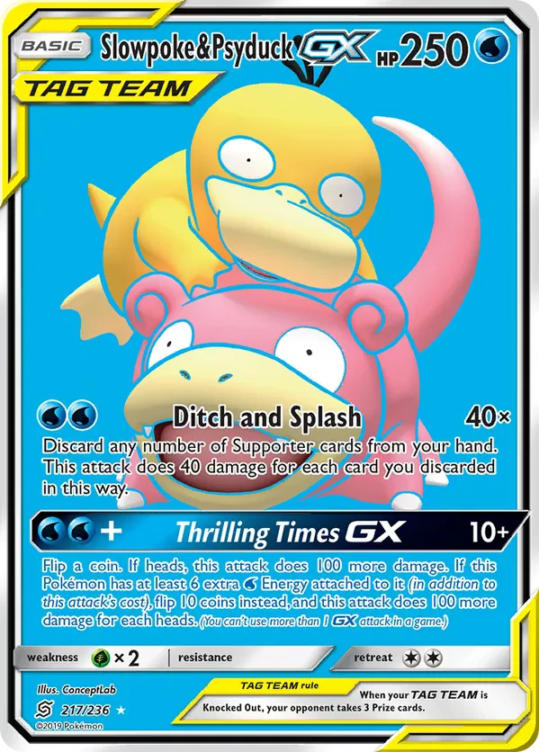Slowpoke & Psyduck GX (Full Art)