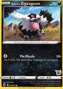 Galarian Zigzagoon (Eevee Stamped)