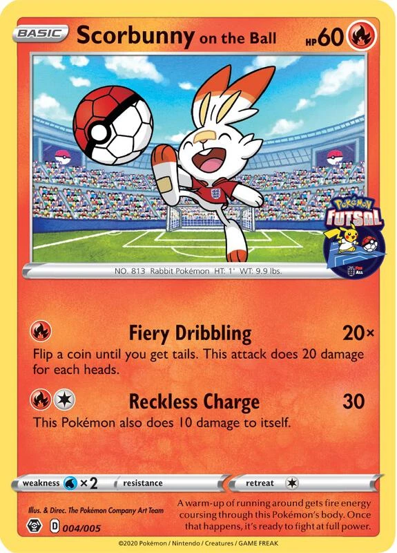 Scorbunny on the Ball - 004/005 (Pokemon Futsal)