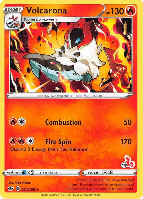 Volcarona - 024/198 (#44 Cinderace Stamped)