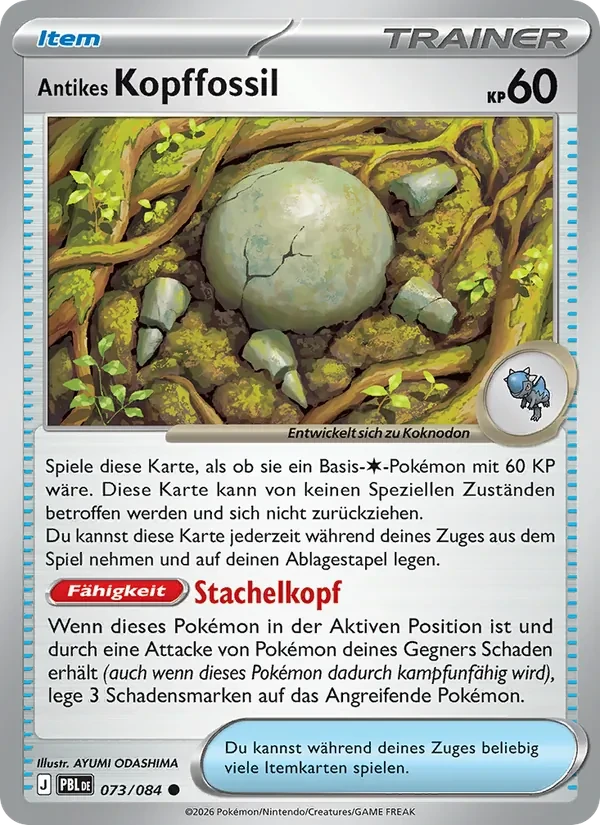 Antikes Kopffossil