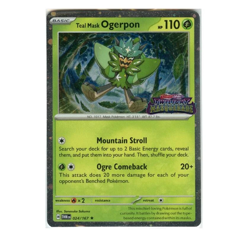 Teal Mask Ogerpon (Twilight Masquerade Stamp)