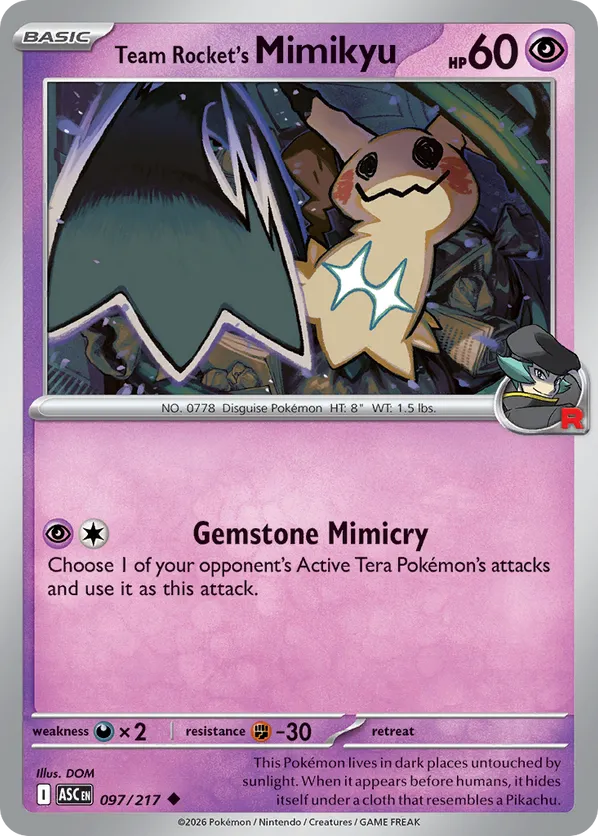 Team Rocket's Mimikyu - 097/217 (Energy Symbol Pattern)