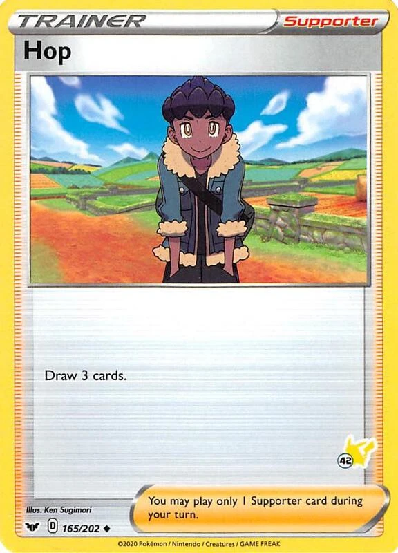 Hop - 165/202 (#42 Pikachu Stamped)