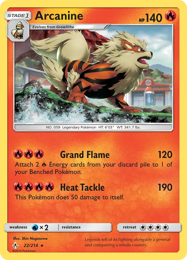 Arcanine - 22/214 (Cosmos Holo)