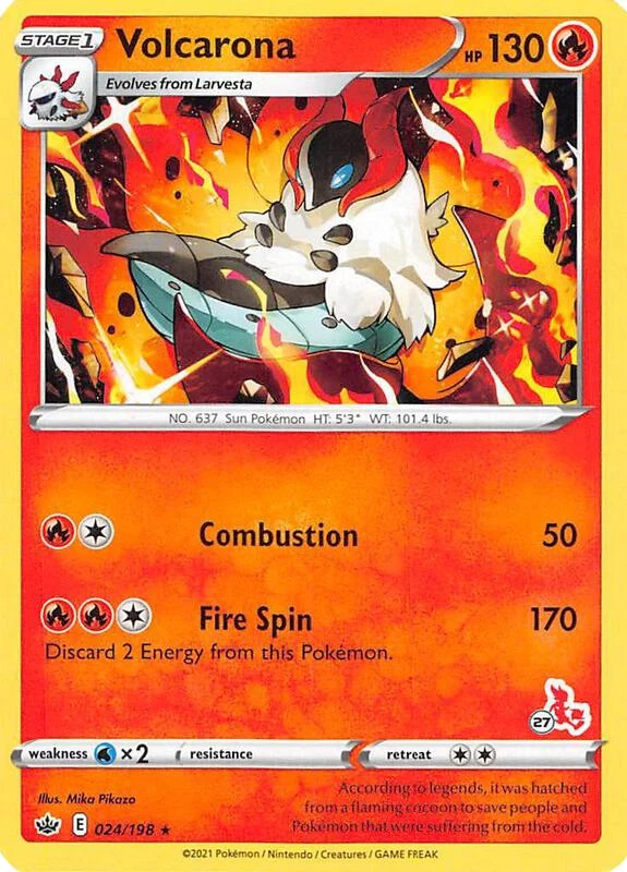 Volcarona - 024/198 (#27 Cinderace Stamped)