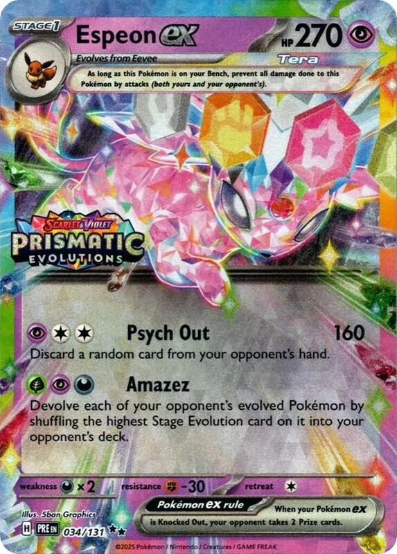 Espeon ex - 034/131 (Prismatic Evolutions Stamp)