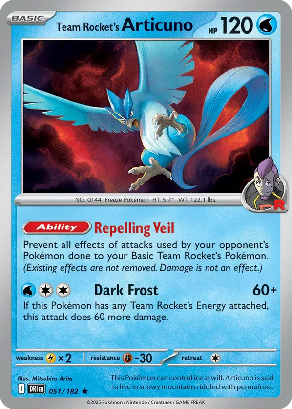 Team Rocket's Articuno (Cosmos Holo) (Destined Rivals Stamp)