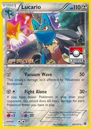 Lucario - 63/124 (Pokemon League) [4th Place]