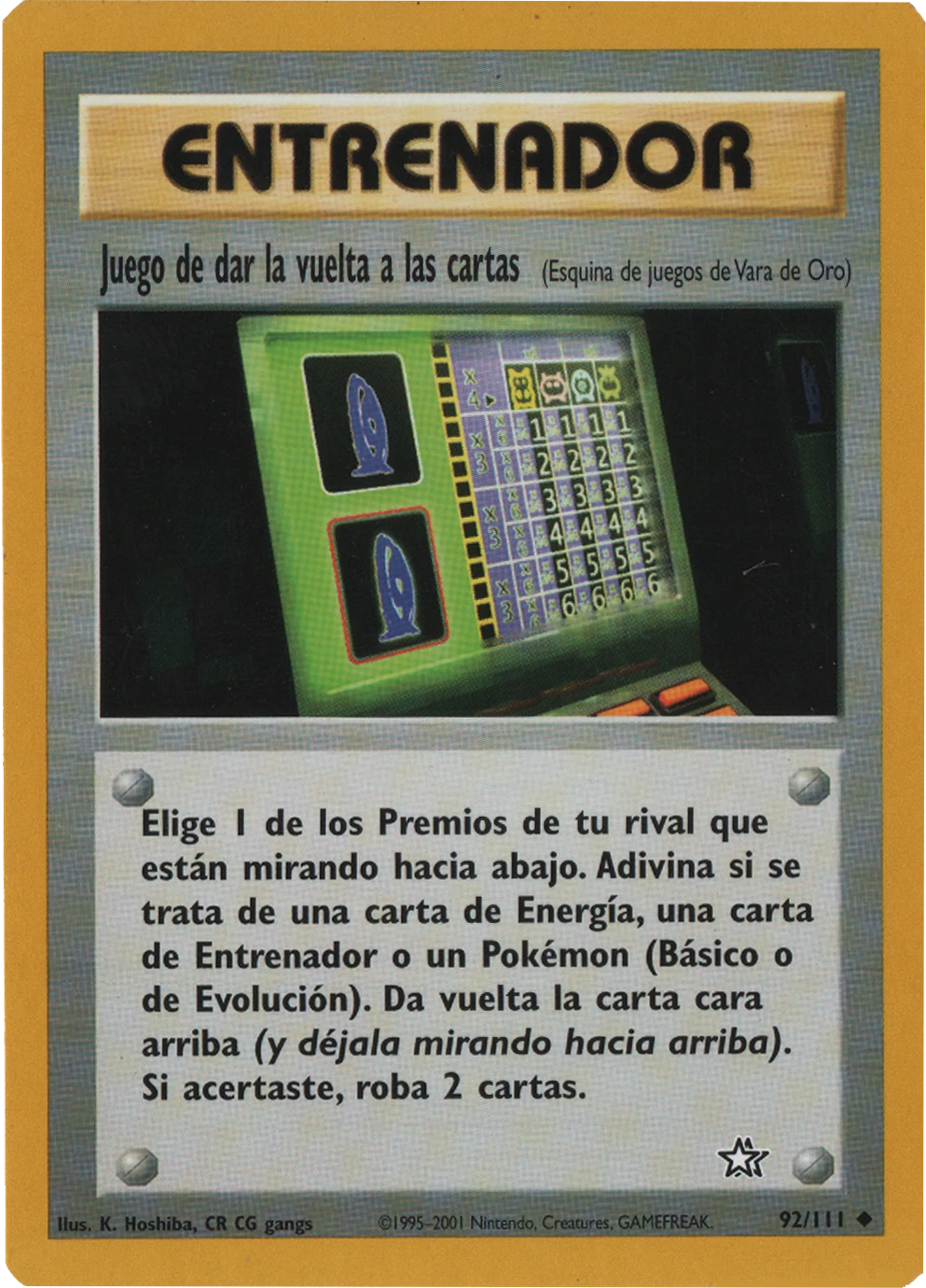 Juego de dar la vuelta a las cartas