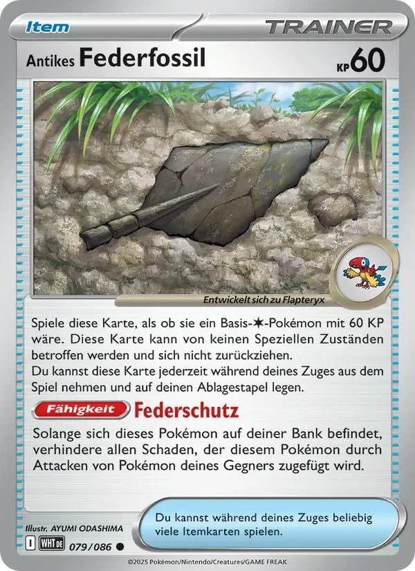 Antikes Federfossil
