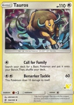 Tauros (#14 Pikachu Stamped)