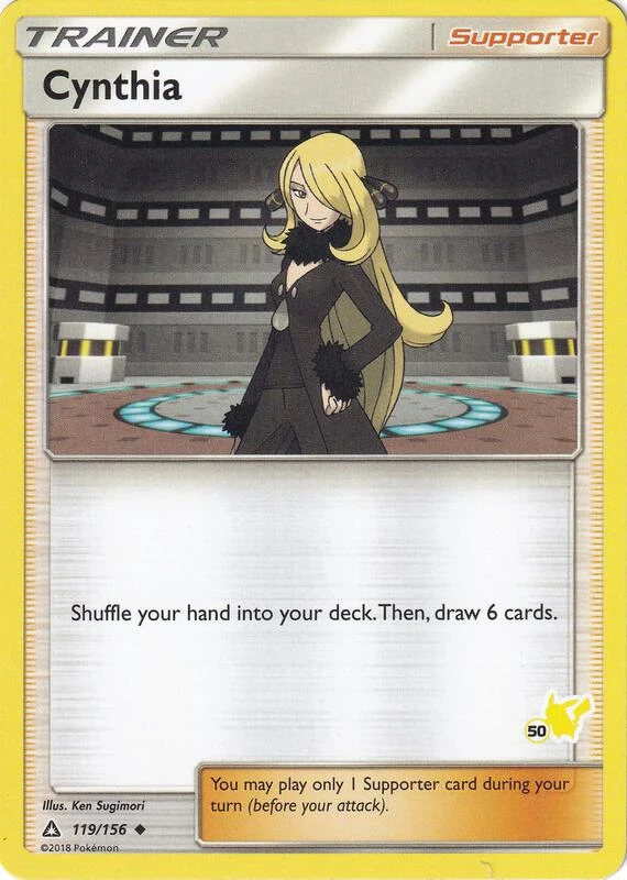 Cynthia - 119/156 (#50 Pikachu Stamped)