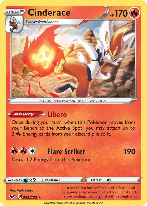 Cinderace - 034/202 (Pokemon League)