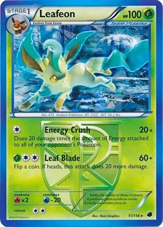 Leafeon - 11/116 (BW Plasma Freeze)