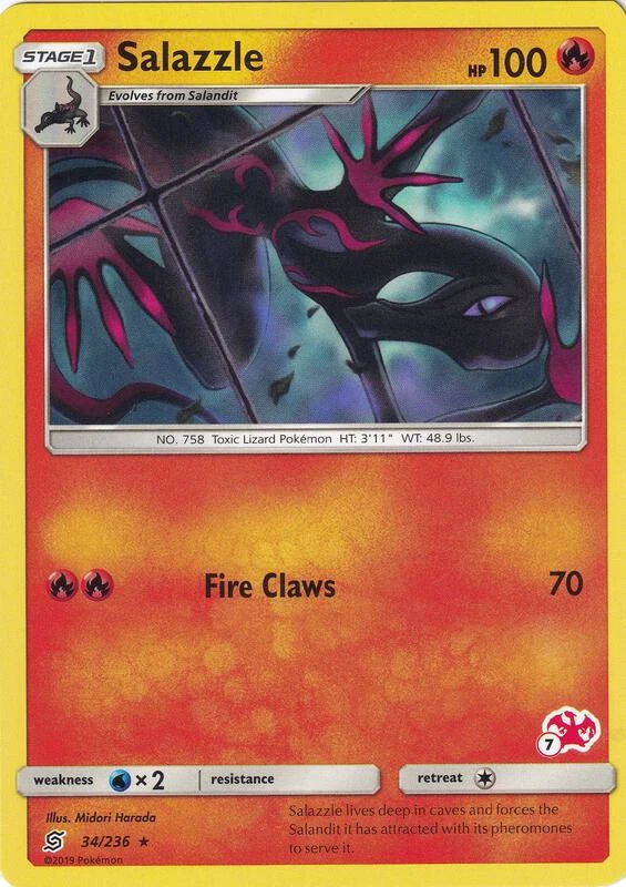 Salazzle - 34/236 (#7 Charizard Stamped)
