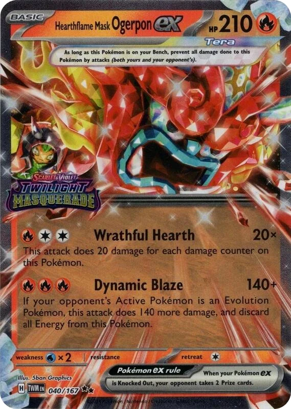Hearthflame Mask Ogerpon ex (Twilight Masquerade Stamp)